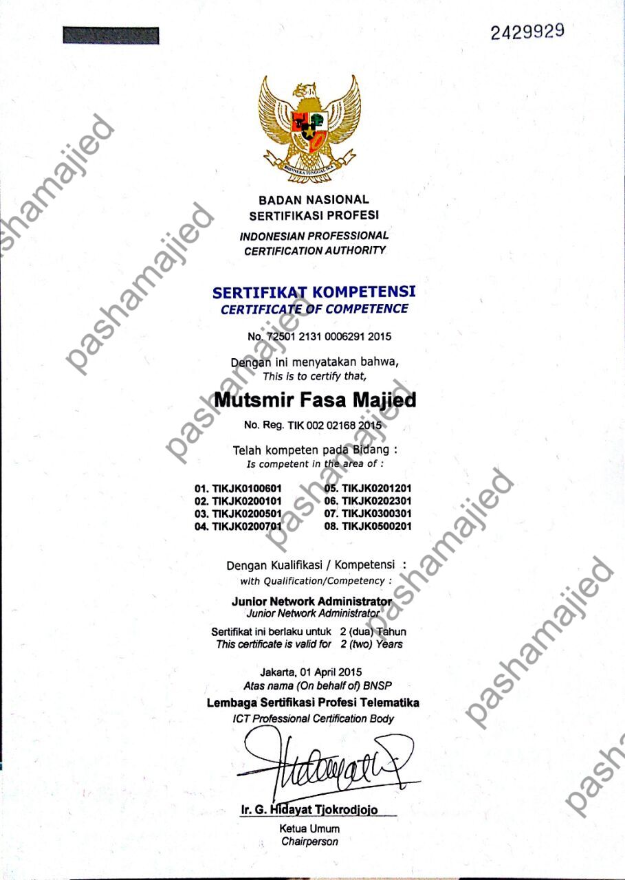 Images Junior Network Administrator BNSP